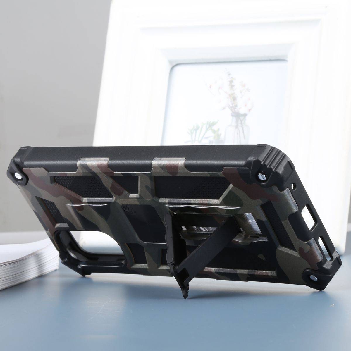 Für Google Pixel 7  Camouflage Shockproof Armor Military TPU Schutz Tasche Hülle Cover Blau