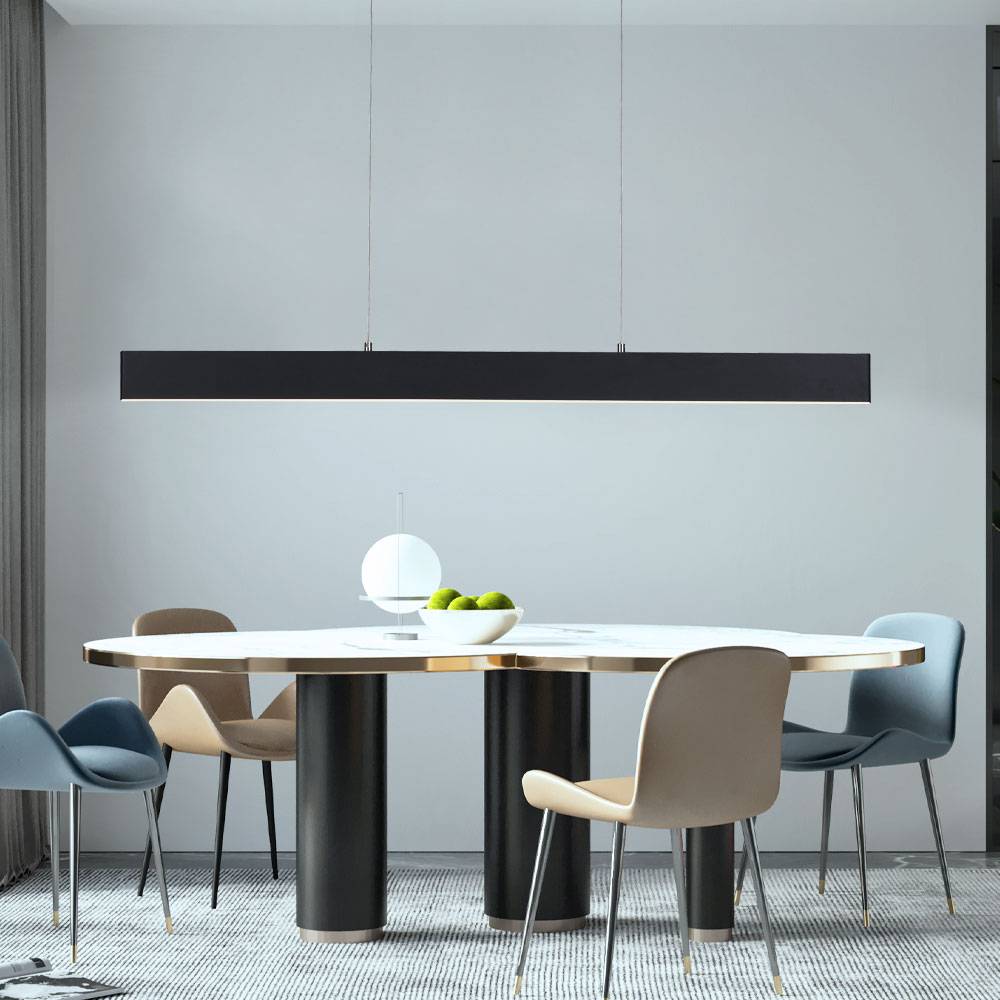 Hängeleuchte Esstisch LED Wohnzimmerleuchte hängend dimmbar Höhe verstellbar, Metall anthrazit, CCT, LED 38W 1800lm 2700-5000K, LxBxH 121x6x120cm