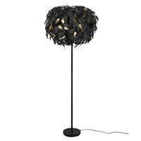 Stehleuchte Stehllampe Wohnzimmerleuchte, 3-flammig, Blätterdesign, Fußschalter, Fernbedienung dimmbar, Metall, schwarz gold, 3x RGB LED 4,8W 470Lm Stehleuchte Stehllampe Wohnzimmerleuchte, 3-flammig, Blätterdesign, Fußschalter, Fernbedienung dimmbar, Metall, schwarz gold, 3x RGB LED 4,8W 470Lm
