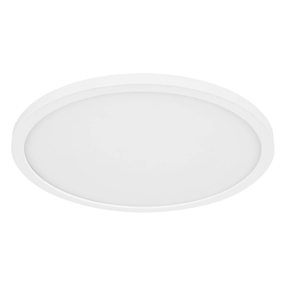 Deckenlampe dimmbar Küchenleuchte LED Deckenleuchte Badezimmerleuchte, Backlight, IP44, weiß , rund, 1x LED 18W 1600lm 3000K warmweiß, DxH 29,x 42