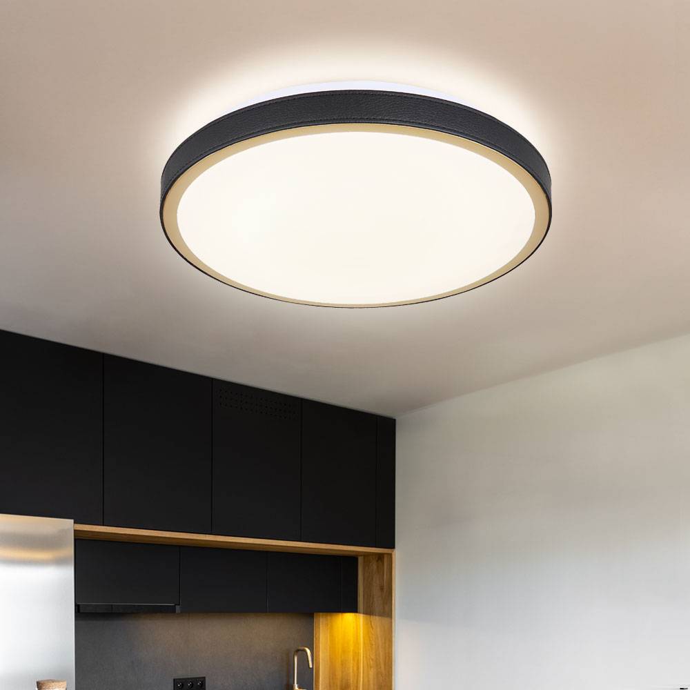 Deckenleuchte Wohnzimmer Modern CCT LED Deckenleuchte LED Deckenlampe Schlafzimmer, Altmessing Metall weiß, 12W 578Lm 3000-6000K, DxH 30x8 cm