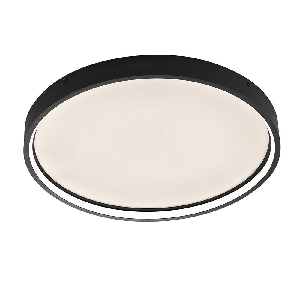 Deckenlampe dimmbar LED Deckenleuchte schwarz Wohnzimmerlampe, 3 Stufen-Dimmer, Metall, rund, 1x LED 27,5 W 2400 lm 3000 K warmweiß, DxH 45x4,5 cm