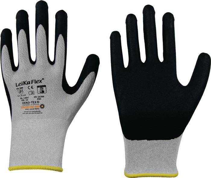 Handschuhe LeikaFlex® Touch 1464 Gr.9 grau/schwarz EN 388 PSA II 12