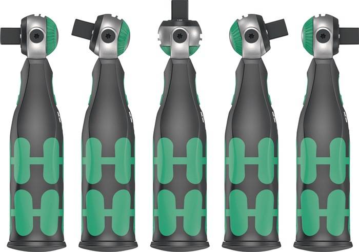 Schwenk- u.U.-Knarre 8009 Zyklop Pocket Set 1 3/8Zoll+1/4 Zoll 72 Z.WERA