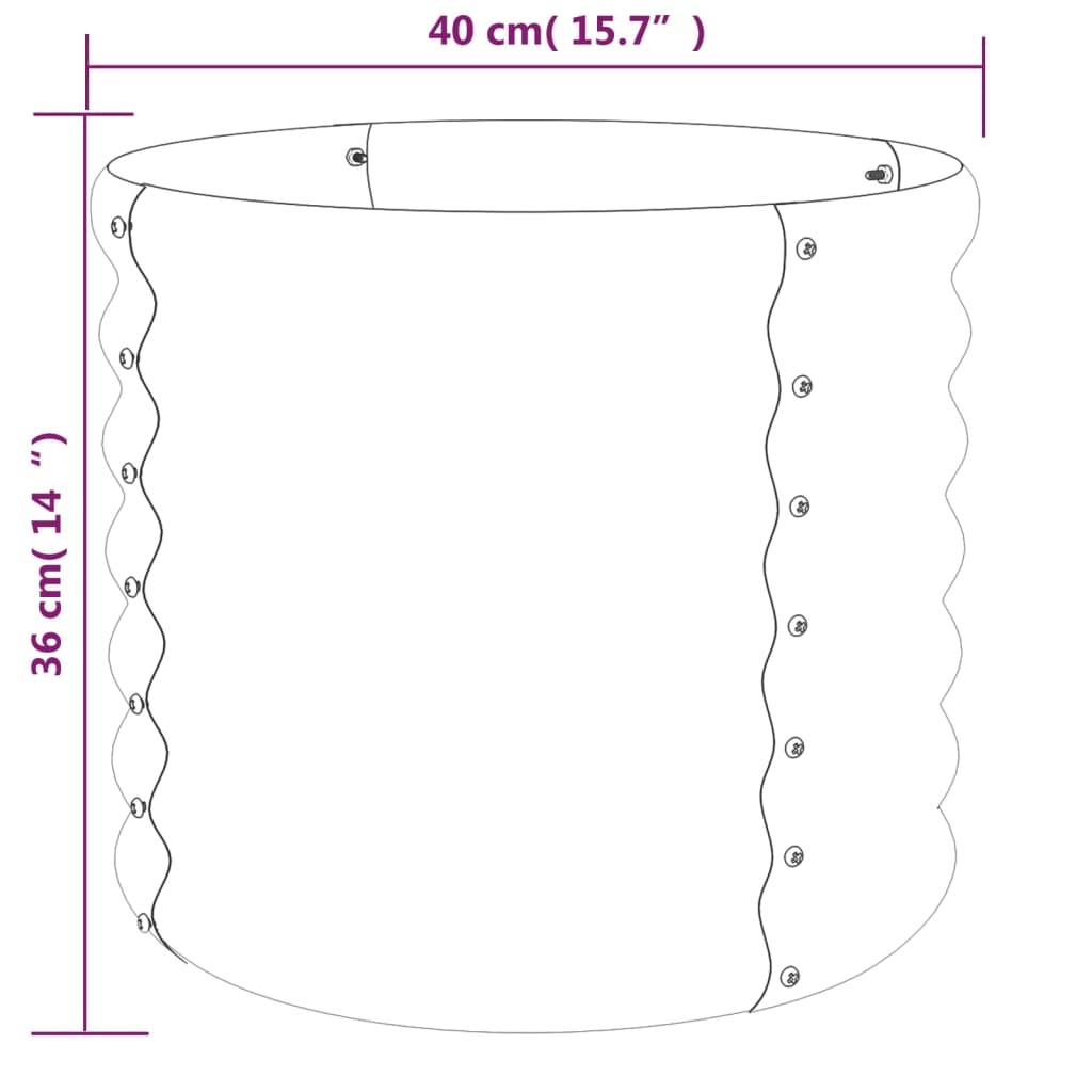 vidaXL Pflanzkübel Pulverbeschichteter Stahl 40x40x36 cm Silber