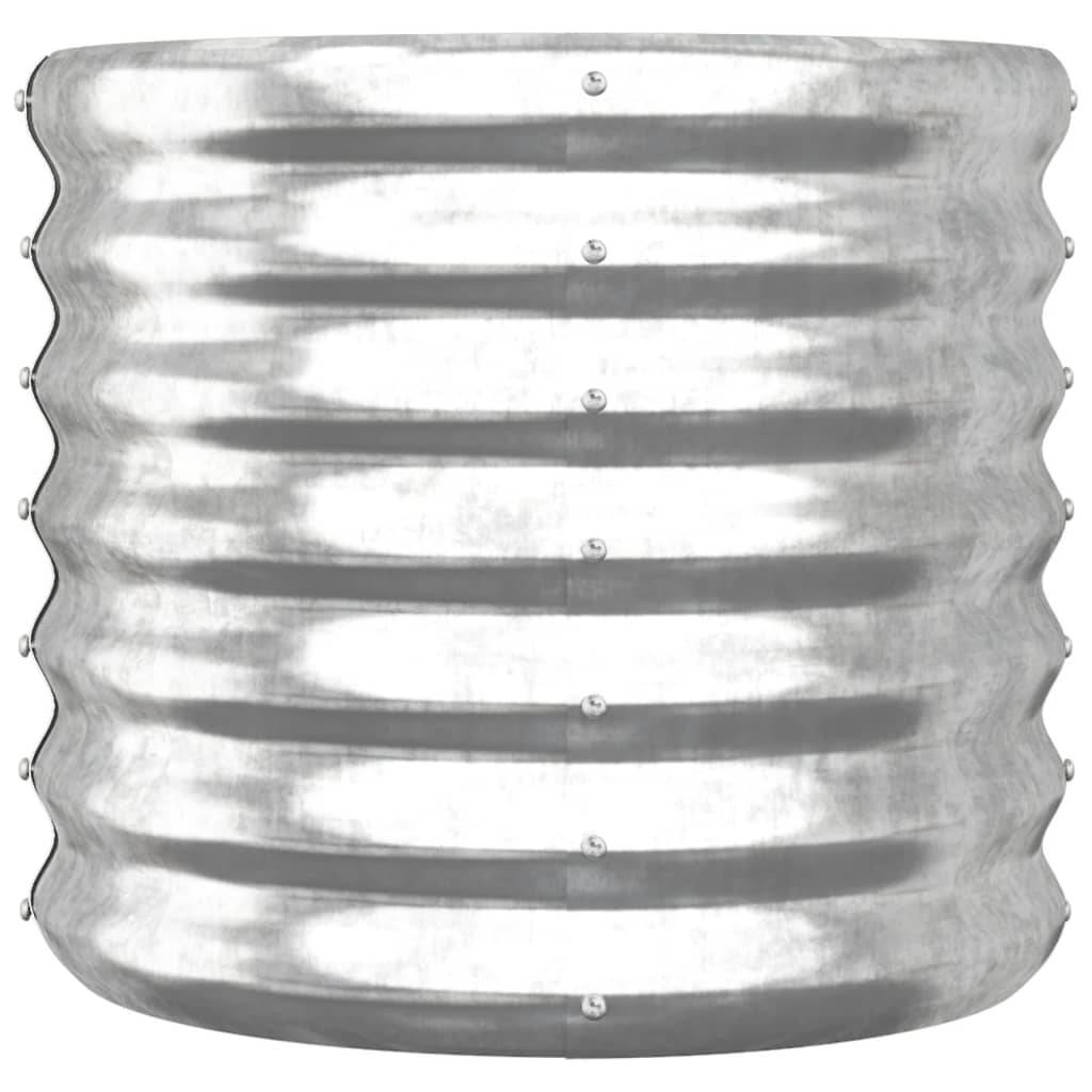 vidaXL Pflanzkübel Pulverbeschichteter Stahl 40x40x36 cm Silber