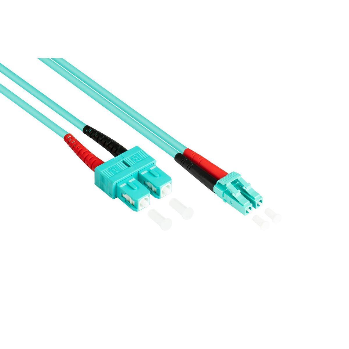 Patchkabel LWL Duplex OM3 (Multimode, 50/125) LC/SC, LSZH, austauschbare Polarität, 2m