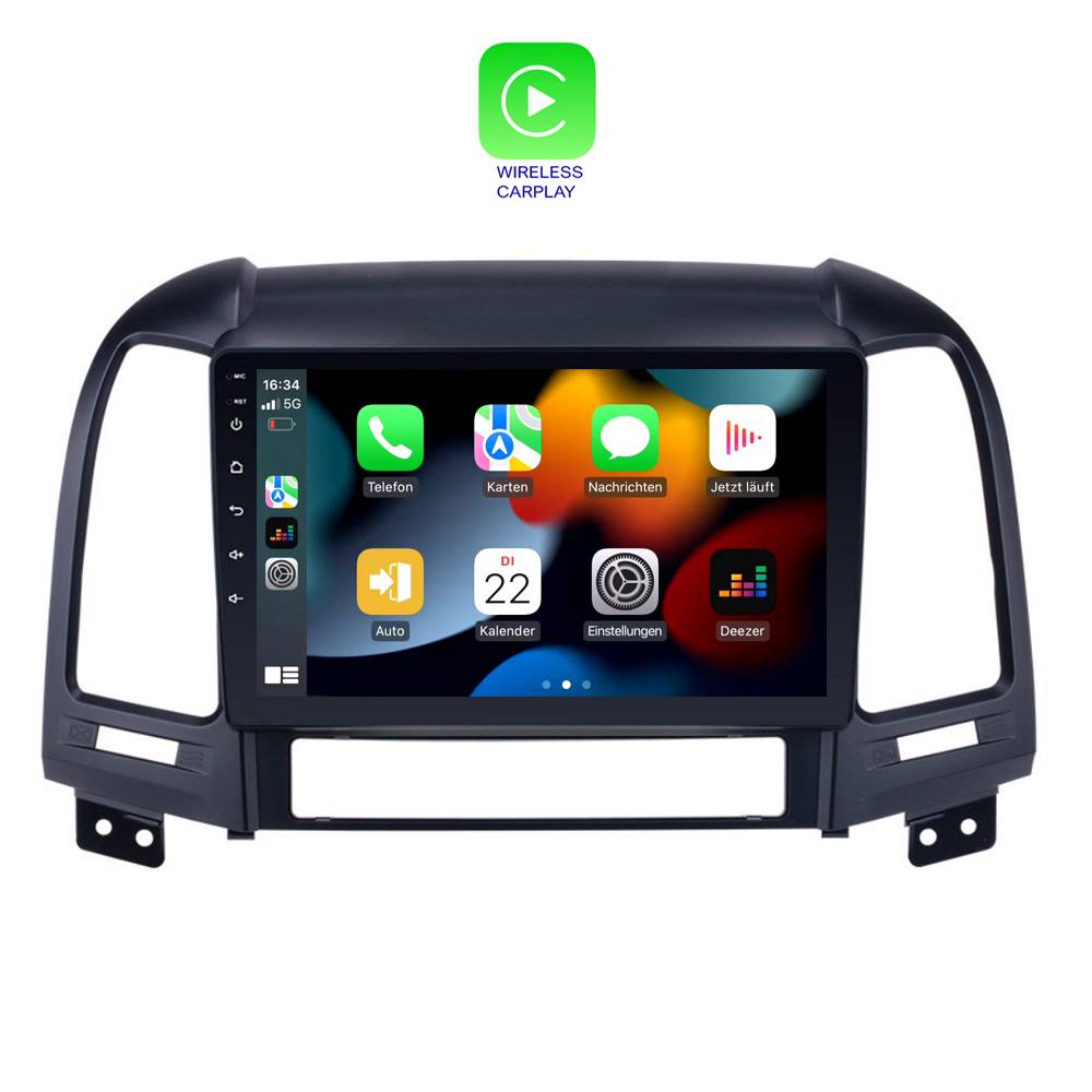 Für Hyundai Santa Fe 9" Touchscreen Android Autoradio GPS Navigation CarPlay