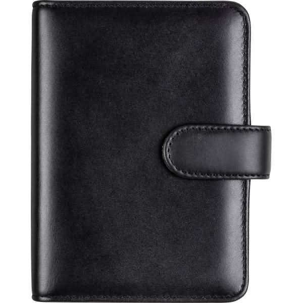 Terminplaner ohne Kalendarium 7,6x12,7cm Nappaleder schwarz