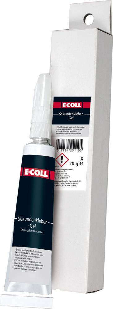 Sekundenkleber-Gel 20g Flasche E-COLL - Artikel: 7898190006
