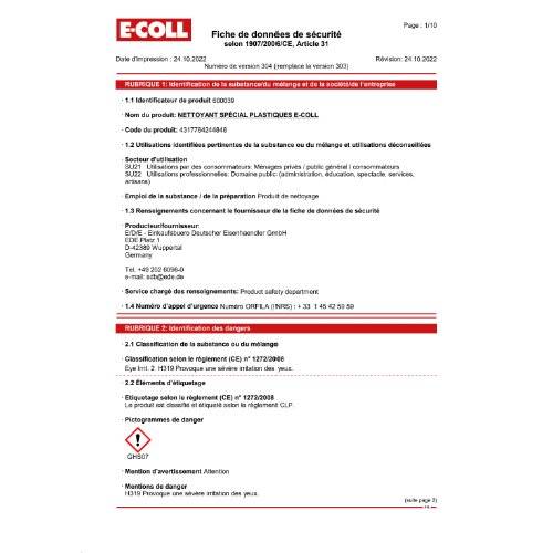 E-COLL Kunststoffreiniger-Spray 500ml