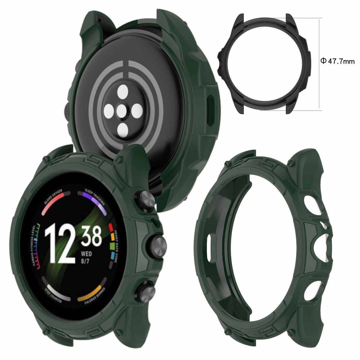 Für Fossil Gen 6 42mm Shockproof Silikon Design Uhr Gehäuse Schutz Case Hülle Grün