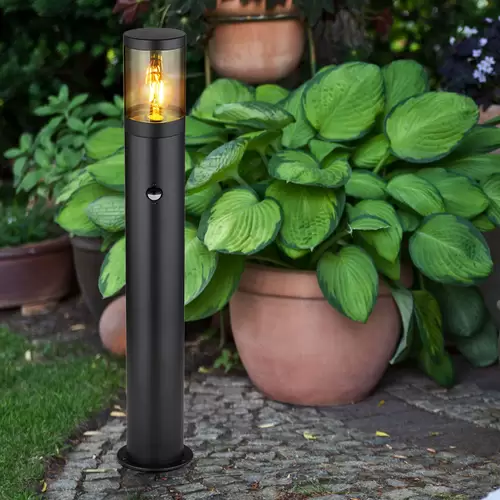 Außenstehlampe Gartenlampe Wegeleuchte mit Bewegungsmelder Garten Standleuchte Stehlampe Bewegungsmelder, Edelstahl schwarz rauch, E27 Fassung, DxH Außenstehlampe Gartenlampe Wegeleuchte mit Bewegungsmelder Garten Standleuchte Stehlampe Bewegungsmelder, Edelstahl schwarz rauch, E27 Fassung, DxH