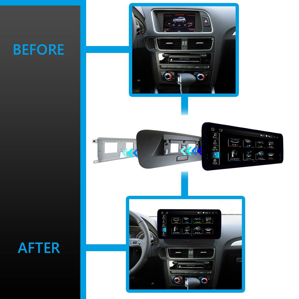 Für Audi Q5 MMI 3G 12" Touchscreen Android GPS Navigation USB Bluetooth CarPlay