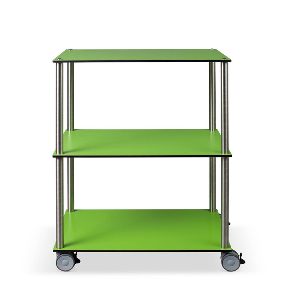 ETERNASOLID MULTICART Etagenwagen W23 mit 3 Böden, grün, 70 x 45 x 92 cm (BxTxH)