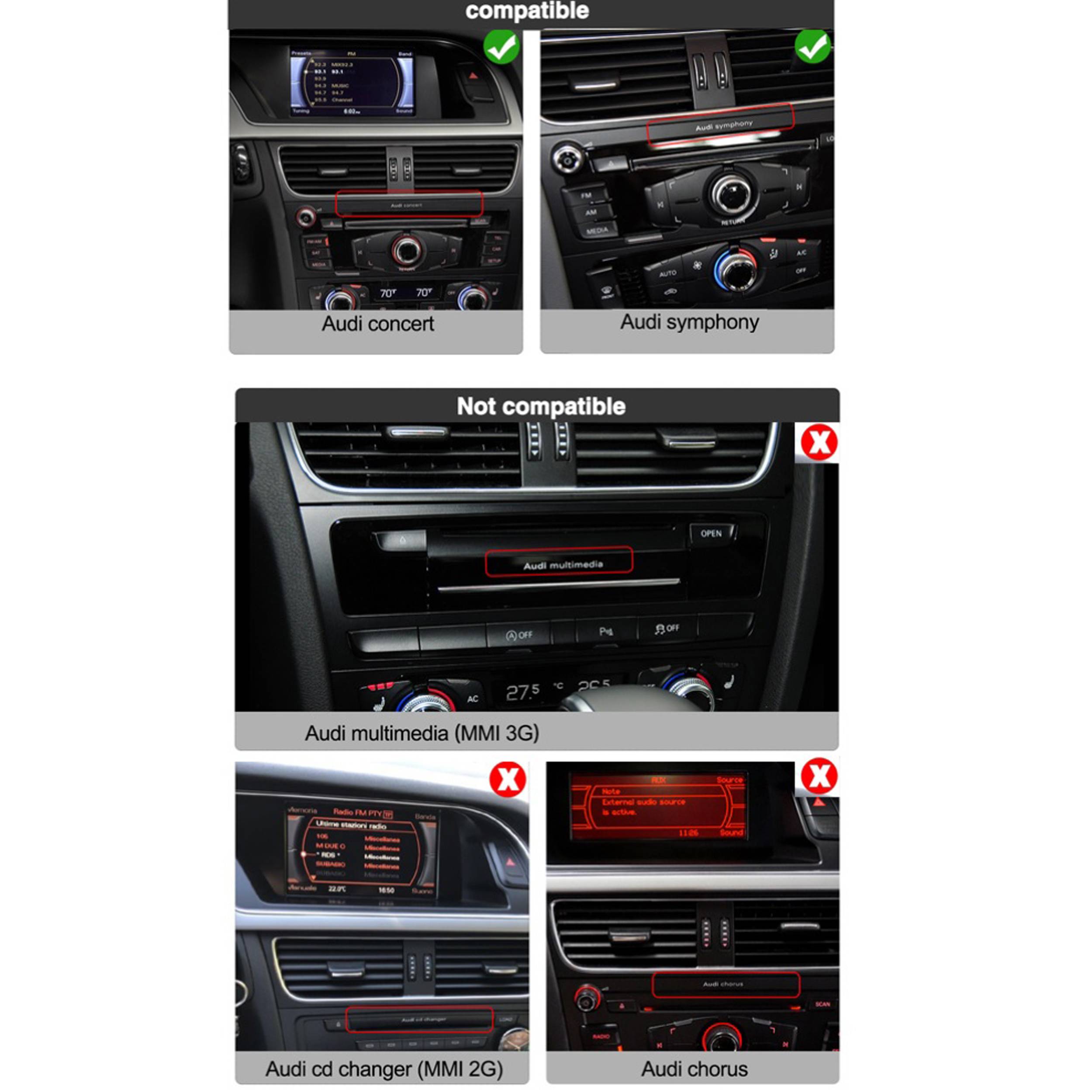 Für Audi Q5 SQ5 8R Concert/Symphony 8.8" Touchscreen Android GPS Navi CarPlay