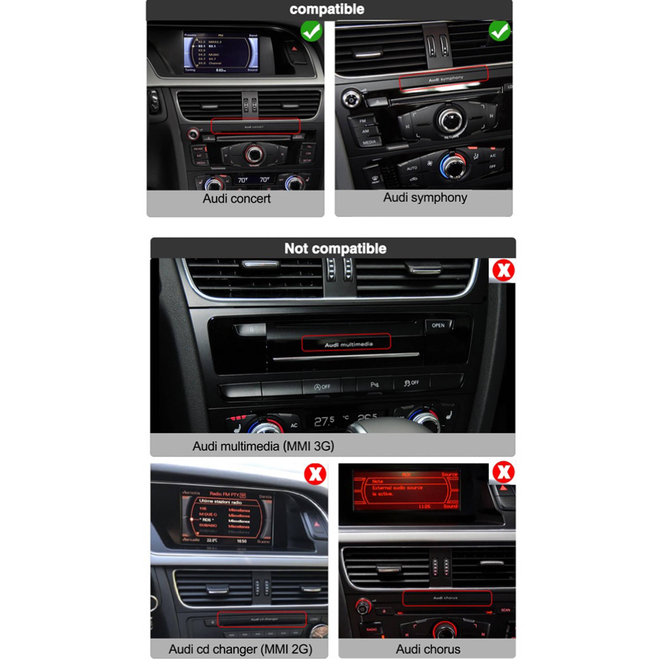 Für Audi A5 S5 8T 8F Concert/Symphony 8.8" Touchscreen Android GPS Navi CarPlay