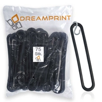 Dreamprint Gummispannringe (75 Stück, 250mm, Ø8mm) + 75 x S-Haken – Spanngummi in Schwarz für Anhängerplanen - Gummiring, Spannring, Gummiband, Dreamprint Gummispannringe (75 Stück, 250mm, Ø8mm) + 75 x S-Haken – Spanngummi in Schwarz für Anhängerplanen - Gummiring, Spannring, Gummiband,