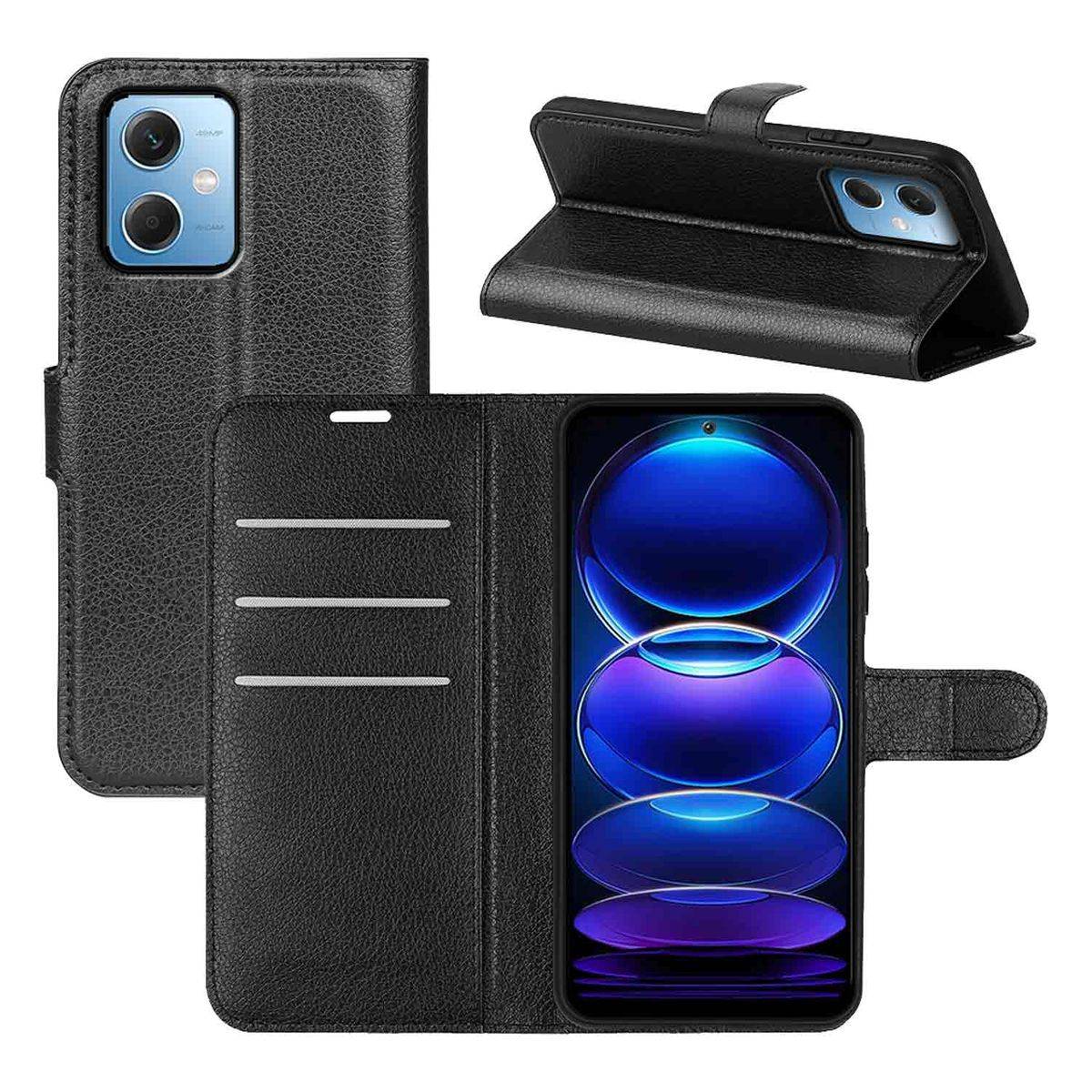 Für Xiaomi Poco X5 5G / Xiaomi Redmi Note 12 5G Handy Tasche Wallet Premium Schutz Hülle Case Cover Etuis Neu Zubehör Schwarz