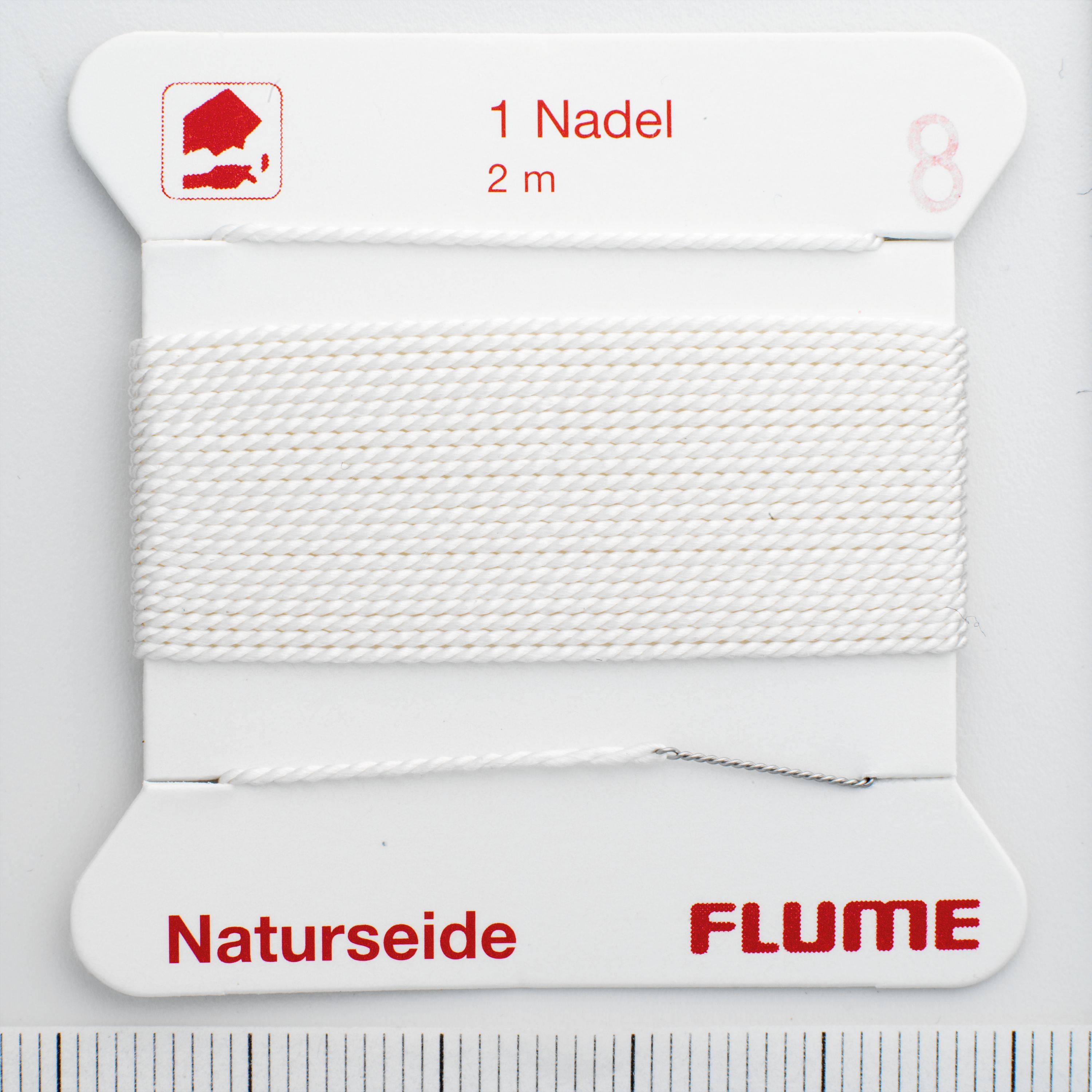 SELVA Perlseide Natur weiß Nr-5-0,65mm - 2m / 1 Nadel