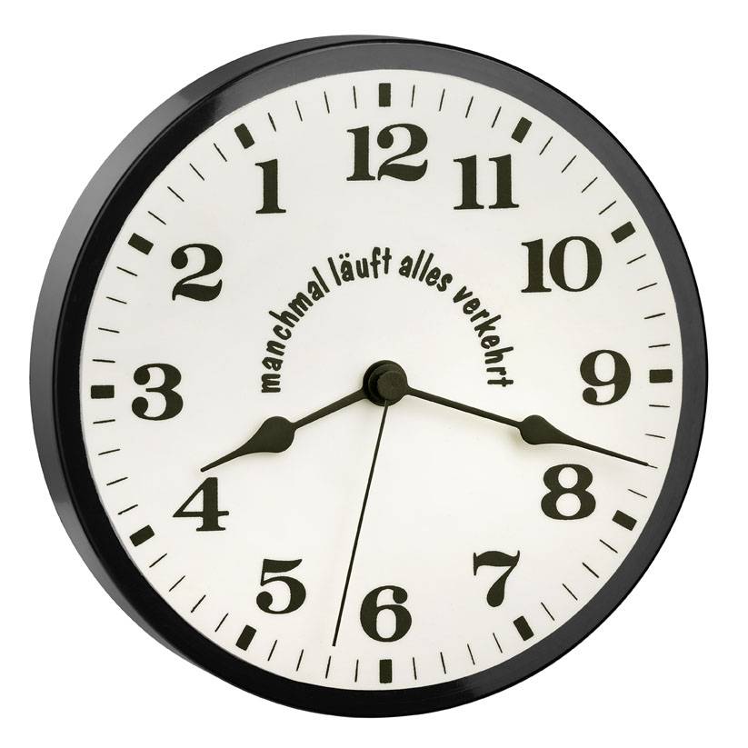 SELVA Wanduhr Linksläuferuhr – Rückwärtsläuferuhr – Ostfriesenuhr – PARTY-/JUXUHR