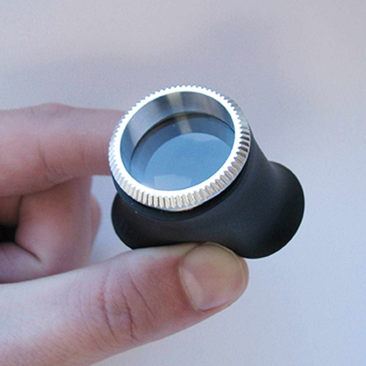 Bergeon 3611-N-3.5 Lupe, Vergrößerung 2,8x, Weichgummi, mit verschraubtem Aluminium-Ring