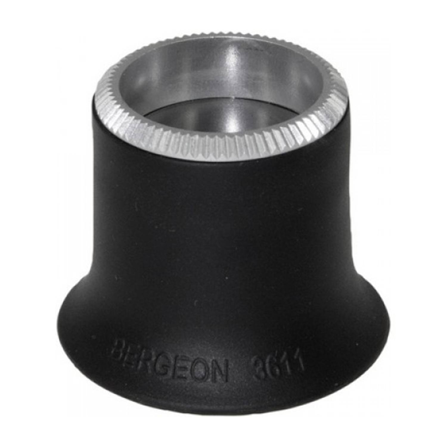 Bergeon 3611-N-1.5 Lupe, Vergrößerung 6,7x, Weichgummi, mit verschraubtem Aluminium-Ring