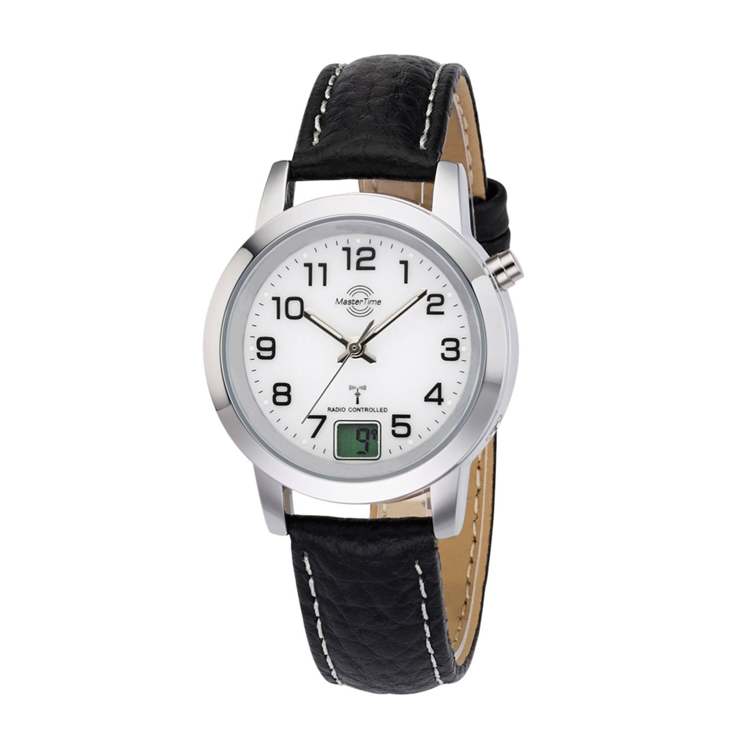 MasterTime Damen-Funkuhr MTLA-10295-12L, Lederarmband, analog-digital