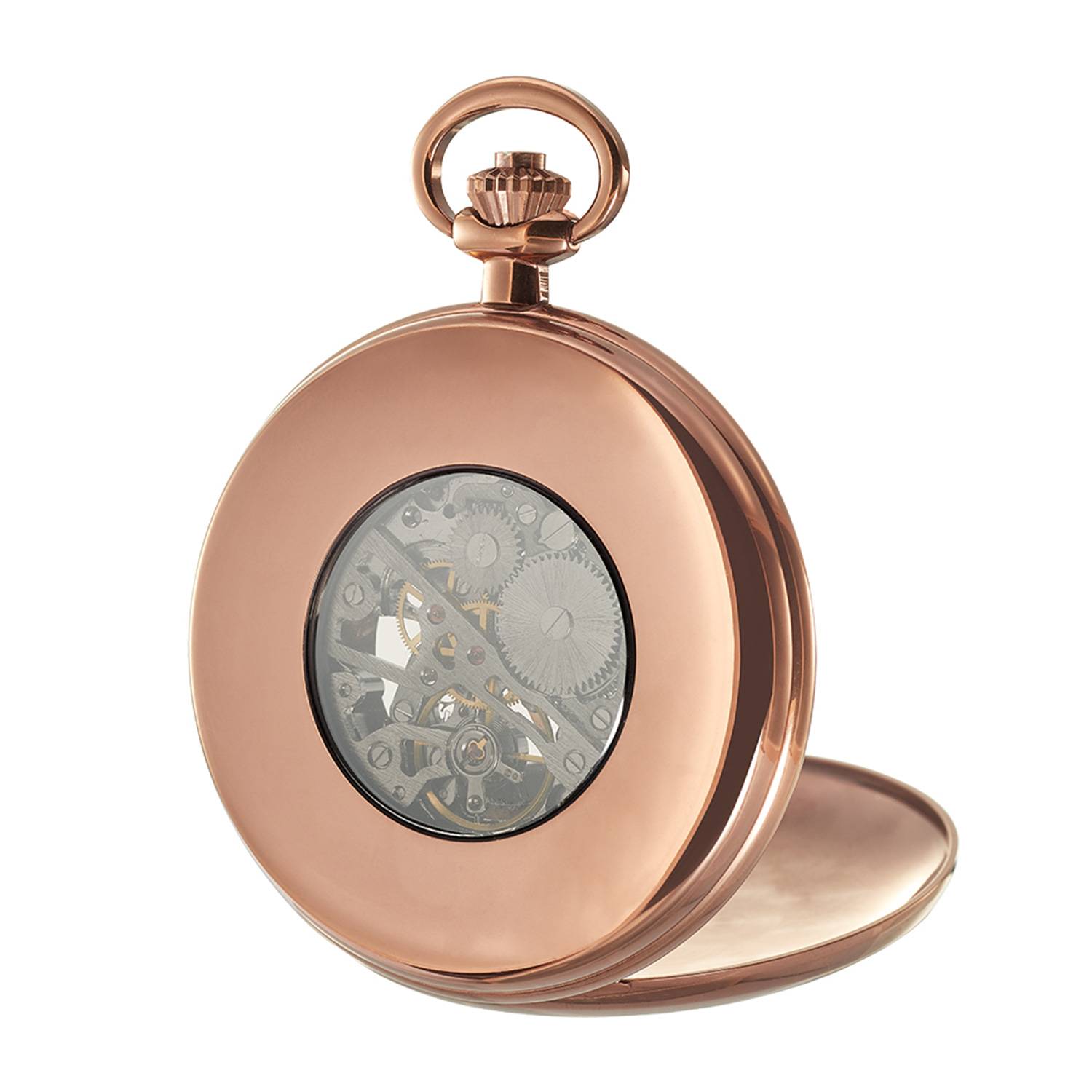 Dugena Herren-Taschenuhr 4460977-1, Savonette, Handaufzug, skelettiert, Bronze