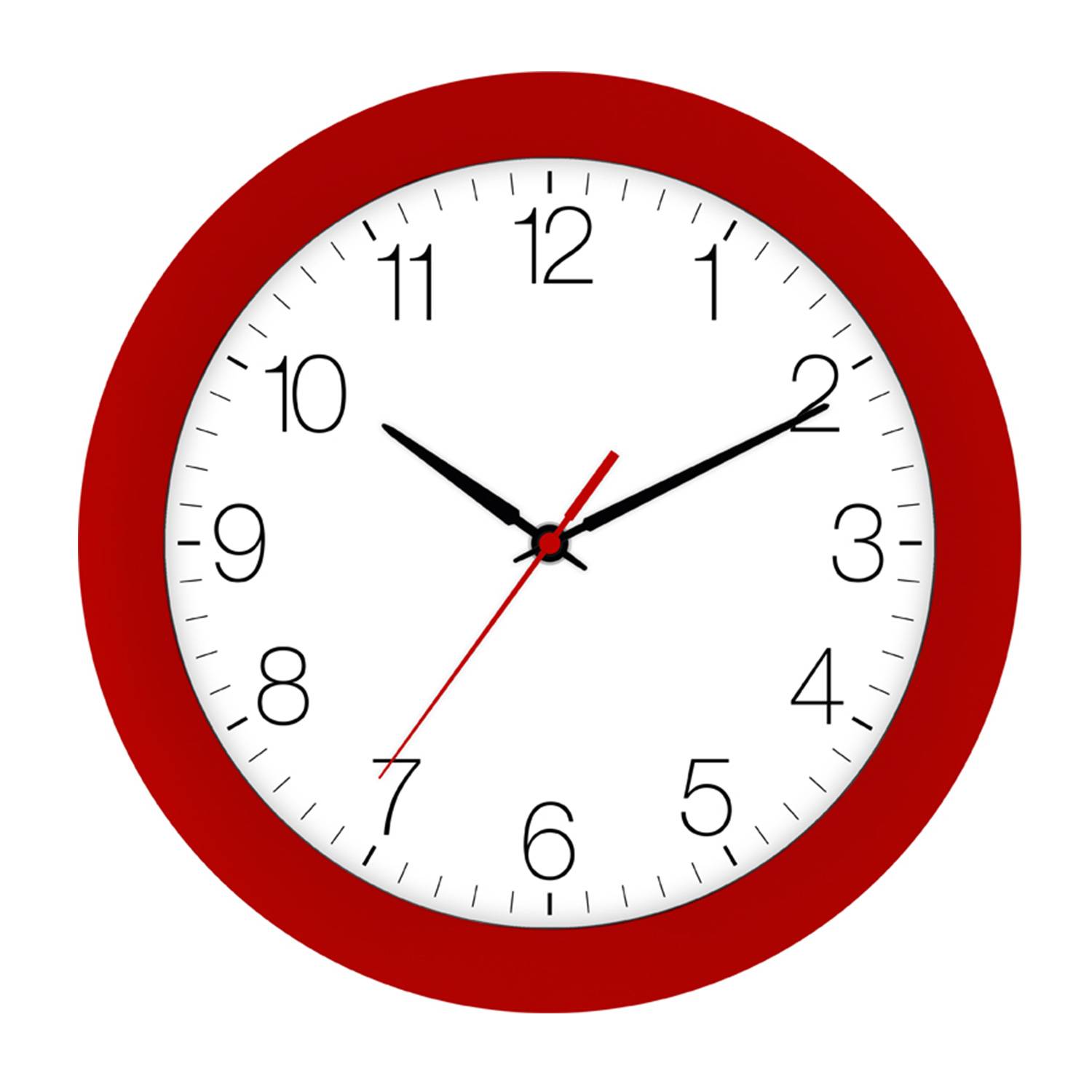 EUROTIME Funk-Wanduhr rot