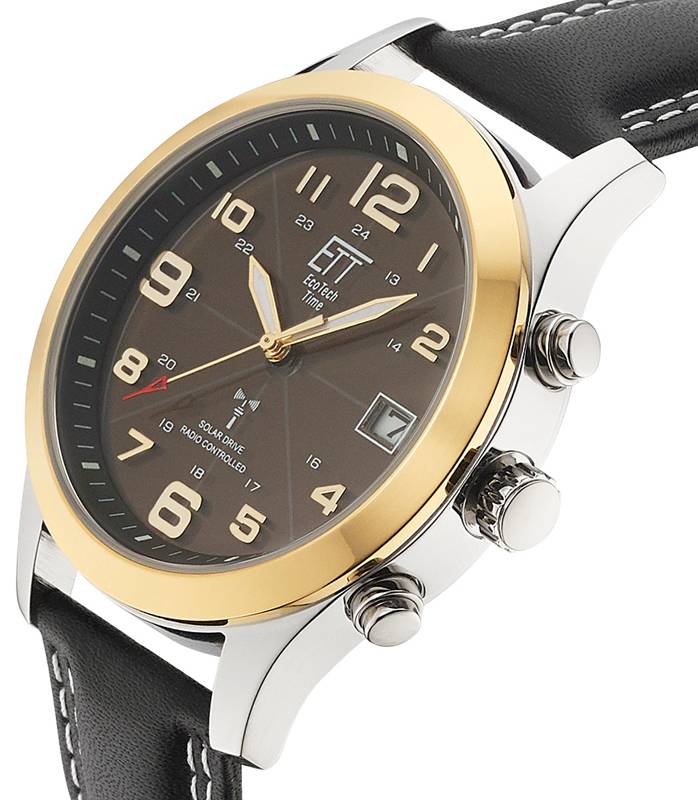 ETT Solar Drive Funk Gobi Armbanduhr, Herren, Leder, EGS-11487-22L