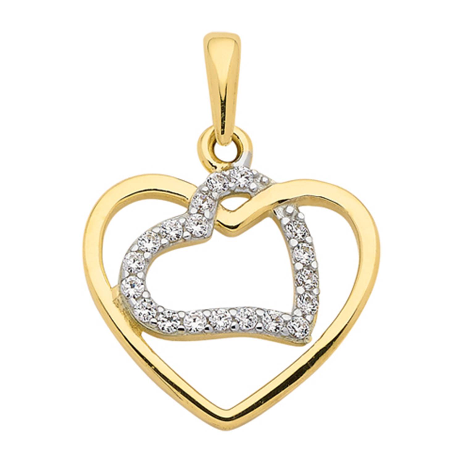 SELVA Anhänger Gold 333/GG/rh Herz, Zirkonia