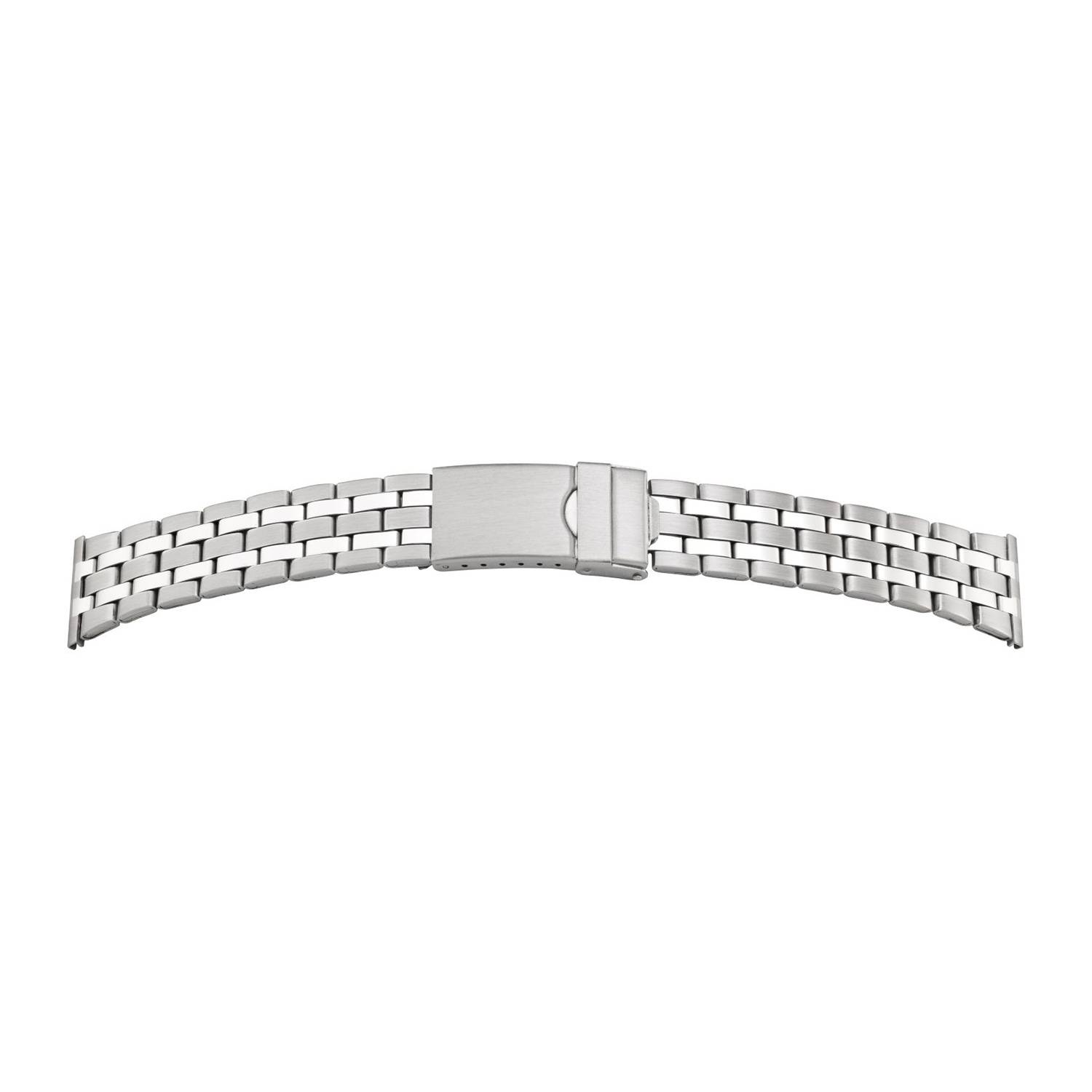 SELVA Metallband, Uhrenarmband für Herren, Edelstahl, Silber, poliert / mattiert