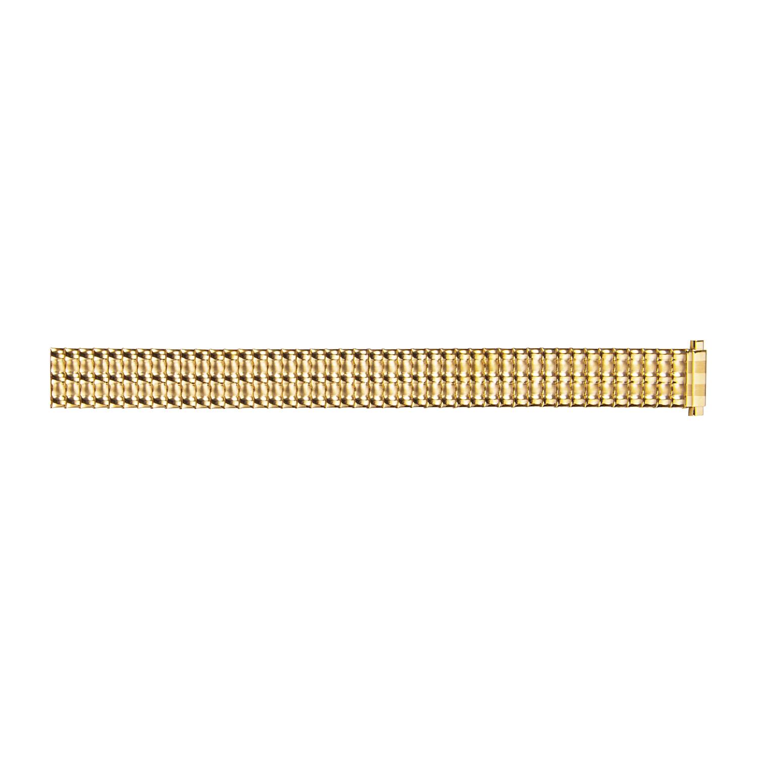 SELVA Flex-Metallband, goldenes Uhrenarmband, aus Edelstahl, mit Teleskopanstoß