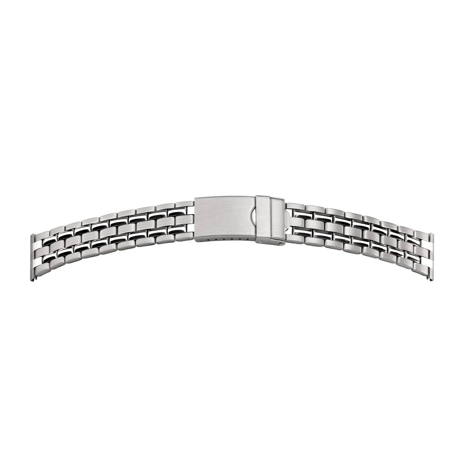 SELVA Metallband, Uhrenarmband für Herren, aus Edelstahl, Silber, sandgestrahlt