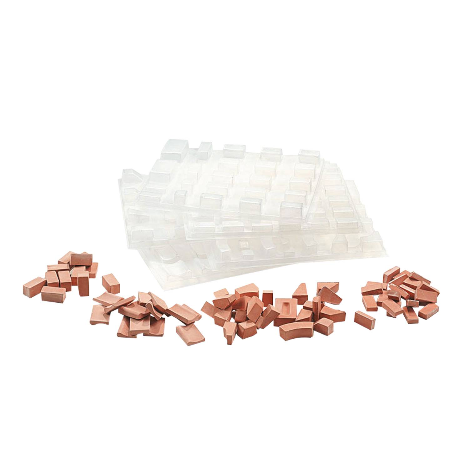 Ziegelsteine Gießformen-Set , 6 Stk., div. Größen und Formen, für Artelin