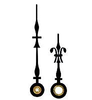 SELVA Zeigerpaar für Pendulen Lilie blau matt Minutenzeiger-L:50mm Std.-Z.-Ø:4,5 Min.-Z.-Ø:2x2