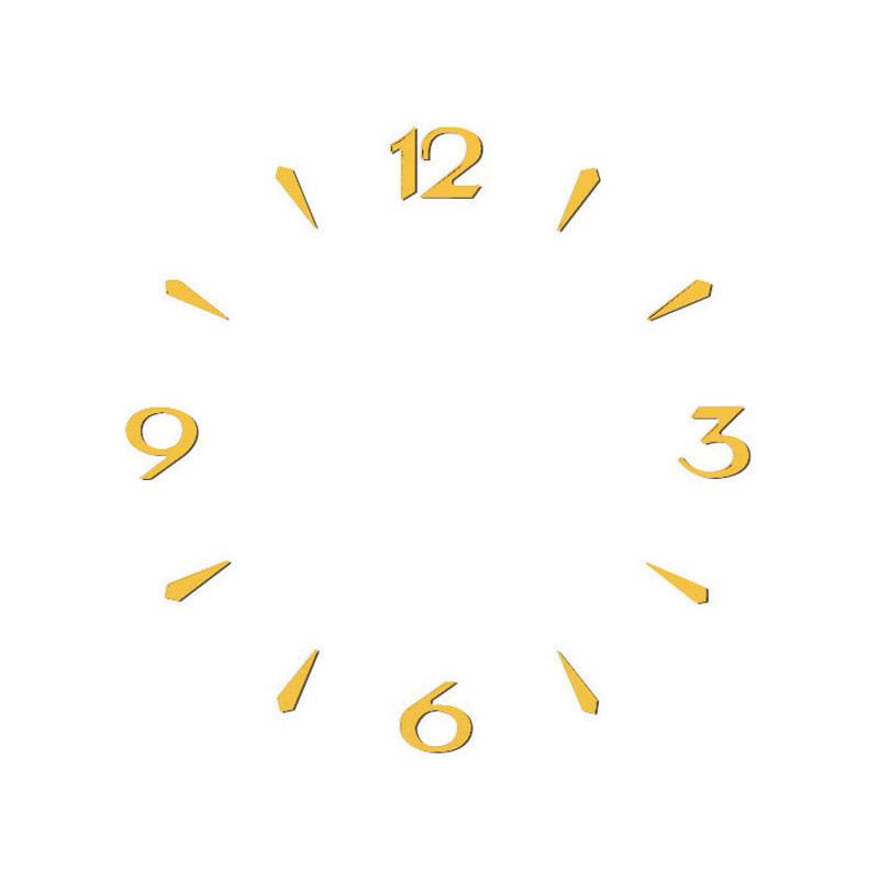 SELVA Ziffernsatz arabische Zahlen + Keile Messing gebürstet gelb L:15mm