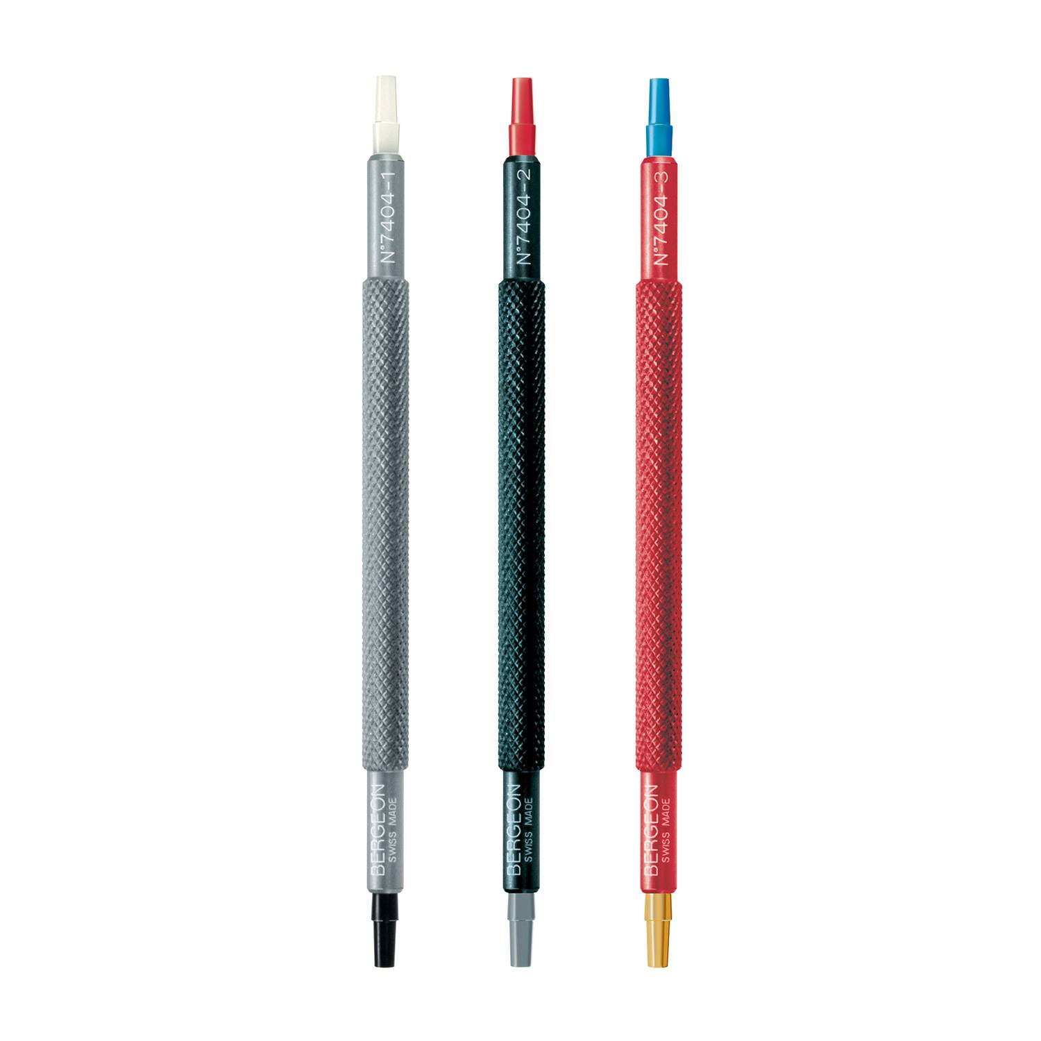 Bergeon 7404 Zeigeraufsetzer-Set, doppelseitig, 3 Stk., für Uhrmacher