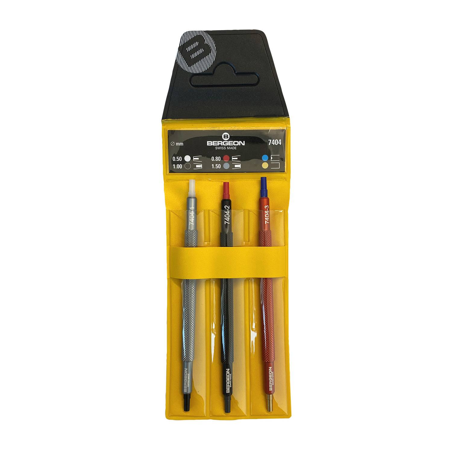 Bergeon 7404 Zeigeraufsetzer-Set, doppelseitig, 3 Stk., für Uhrmacher