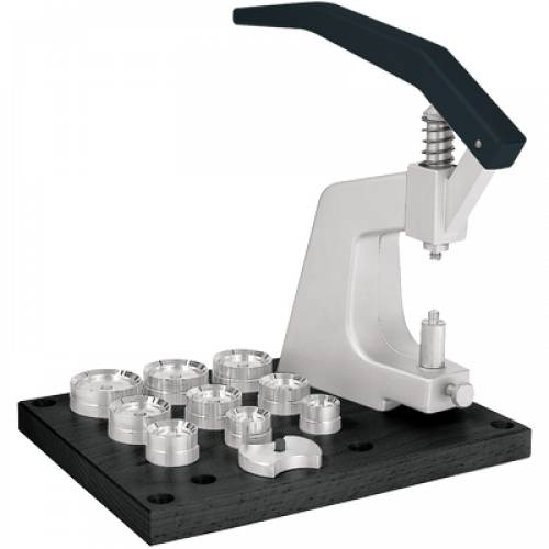 Bergeon 5500-C Glaseinsetzwerkzeug, Set, 9-teilig, Pressstock, für Uhrmacher