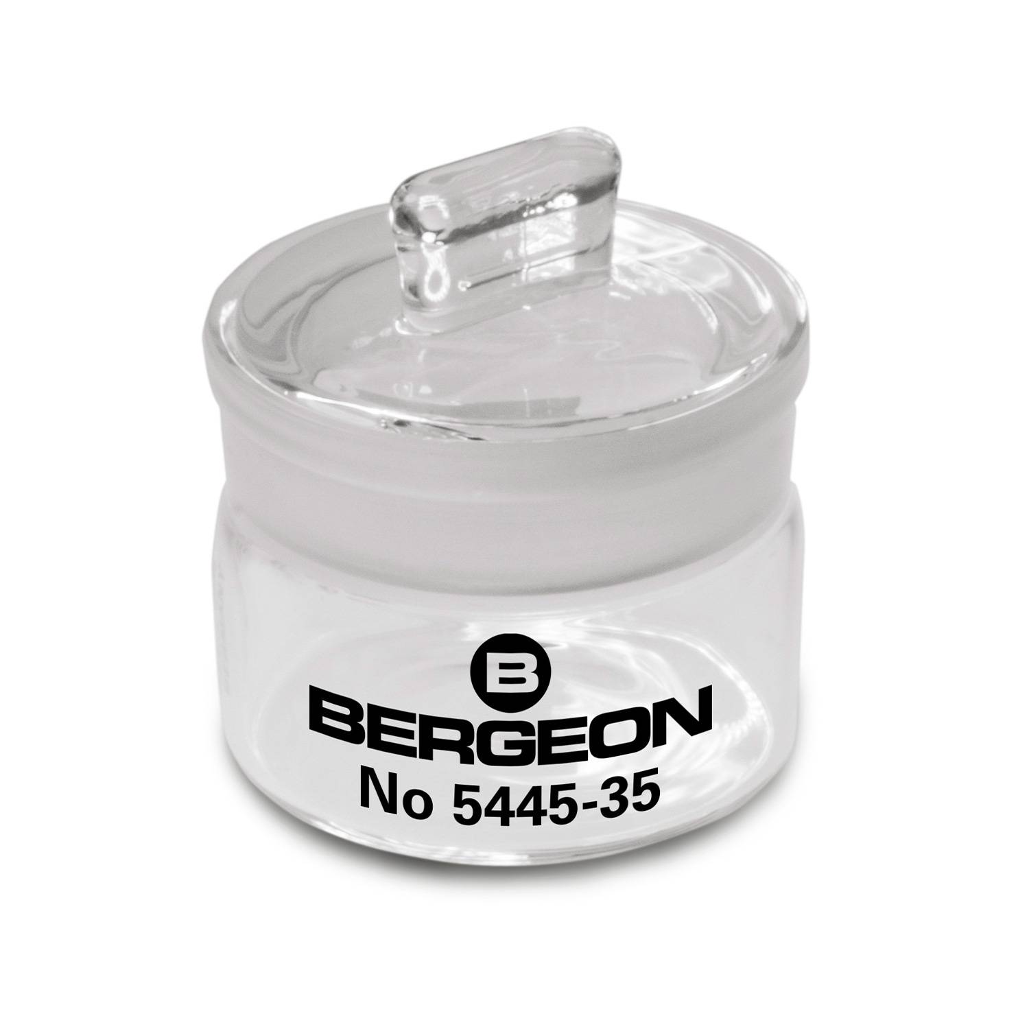 Bergeon 5445-35 Benzindose, mit Glasknauf, Durchm. 30 mm, für Reinigungsmittel
