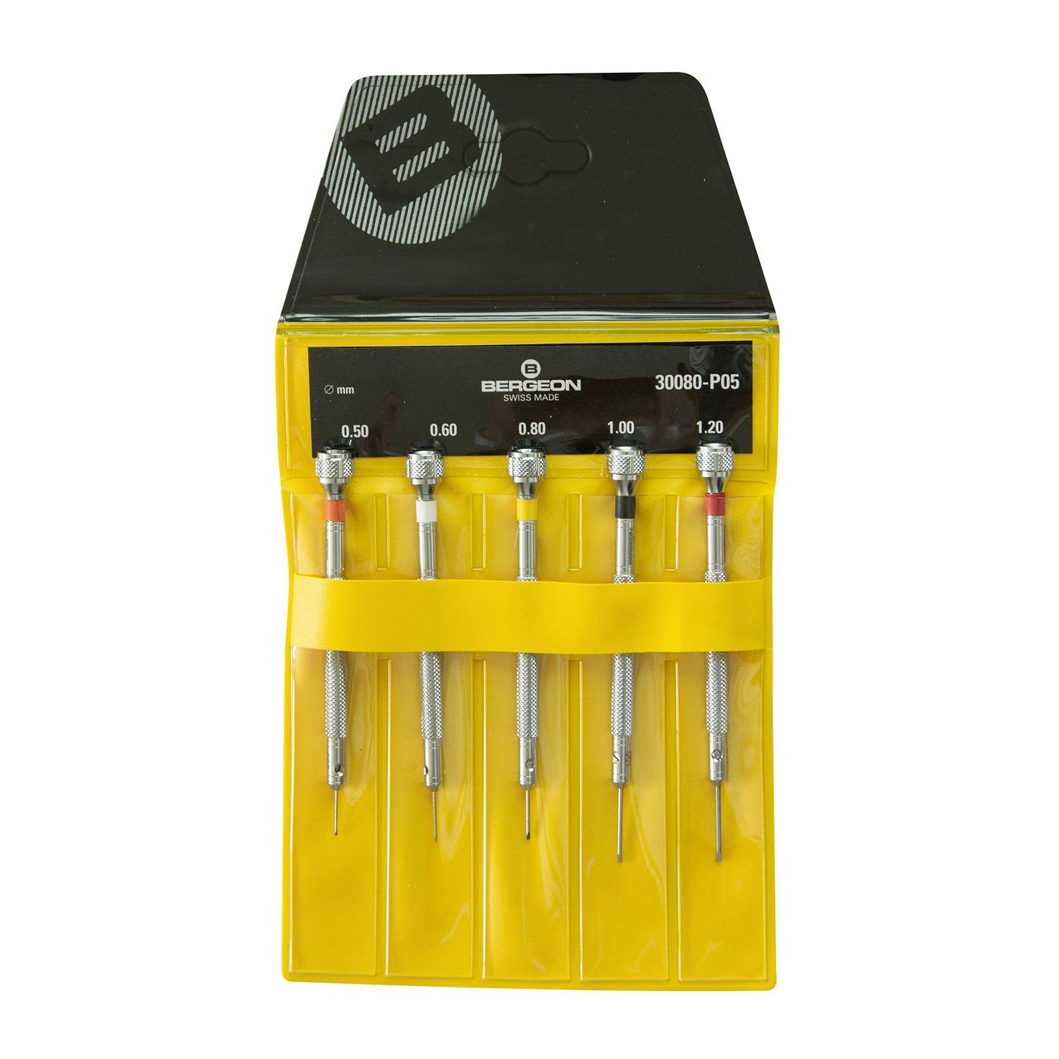 Bergeon 30080-P05 Schraubendreher-Satz, Set, 5 Stück, Werkzeug für Uhrmacher