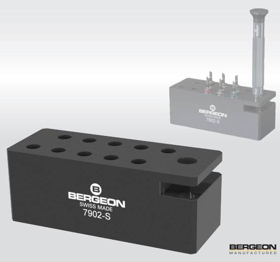 Bergeon 7902-S Sockel, Schwarz, für Schraubendreher, Schnellwechseladapter