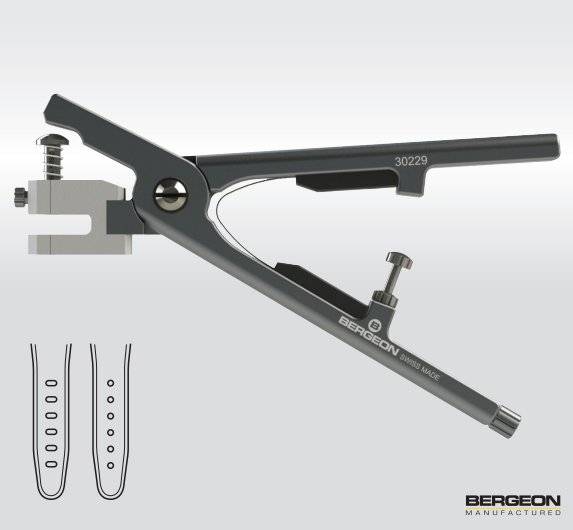 Bergeon 30229 Lederlochzange, für runde Löcher, Lederbänder, Ø 2,0 mm