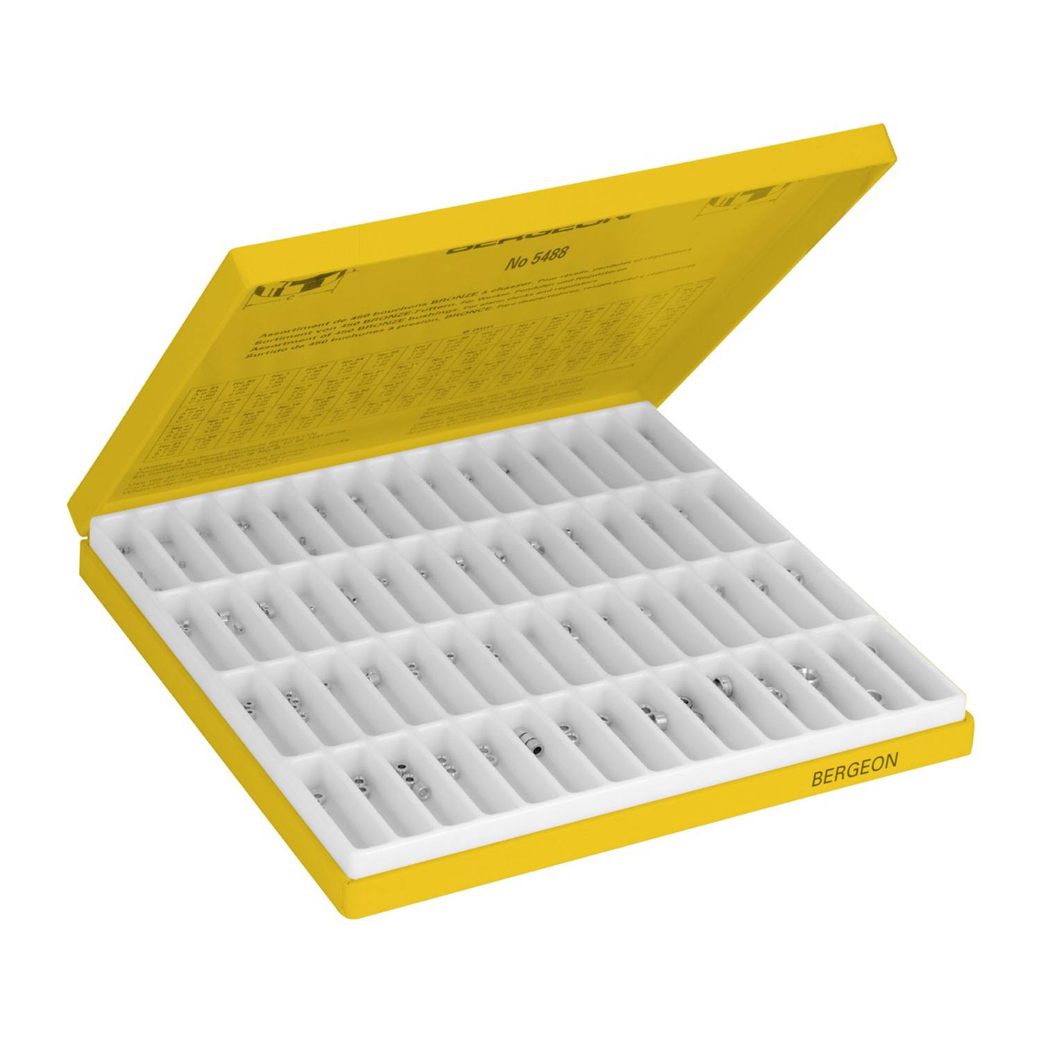 Bergeon Einpresslager Sortiment 5488, Messing, Inhalt 450 Stück