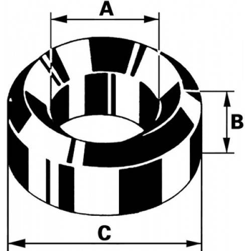 Bergeon Bergeon-Einpresslager Bronze B56, Bohrung Ø 2,25 Außen Ø 4,50 Höhe 2,00mm, Inhalt 10,00 Stück