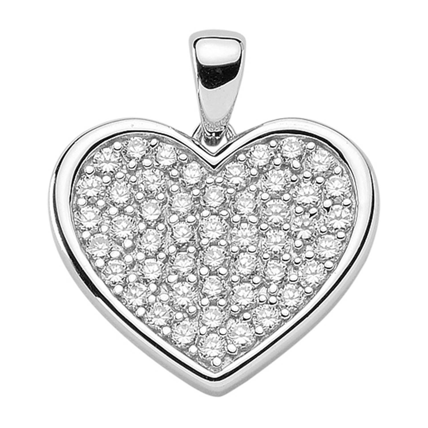 SELVA Anhänger Silber 925/rh Herz, Zirkonia