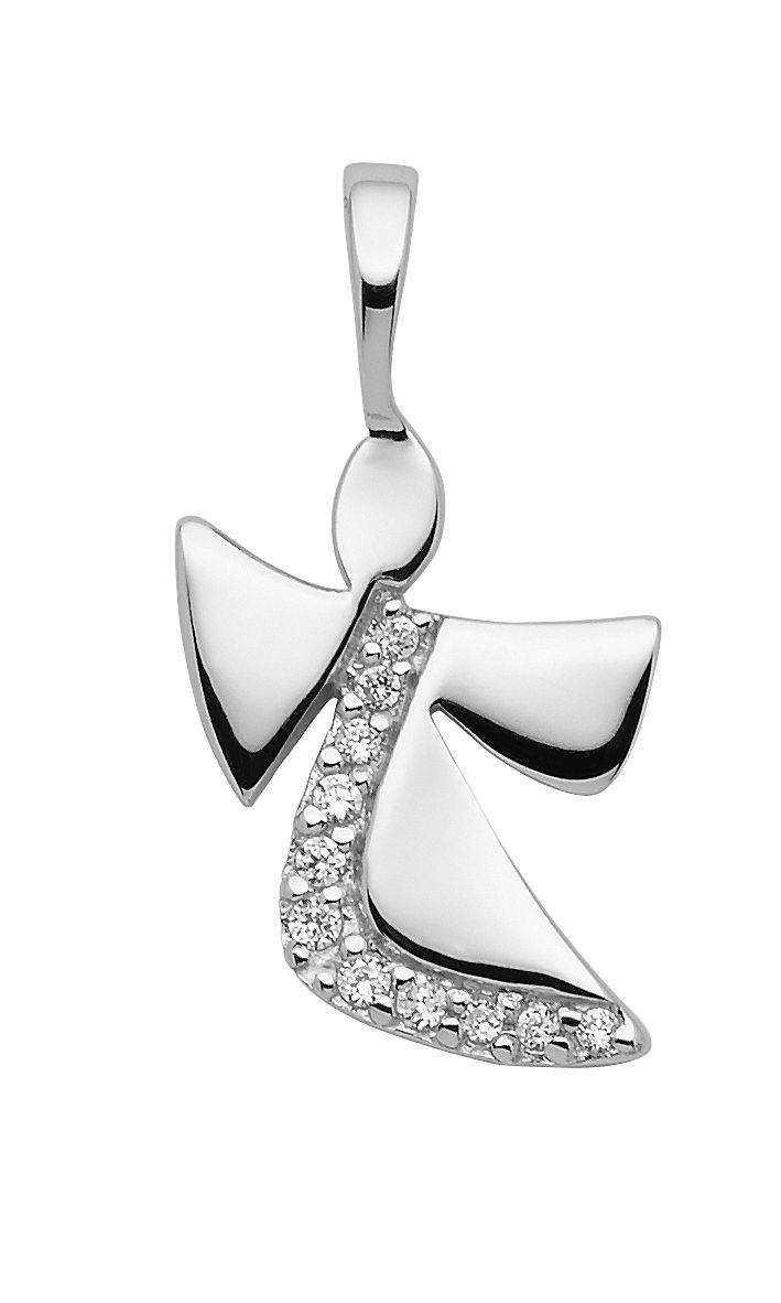 SELVA Anhänger 925/rh, Engel mit Swarovski-Kristall, poliert
