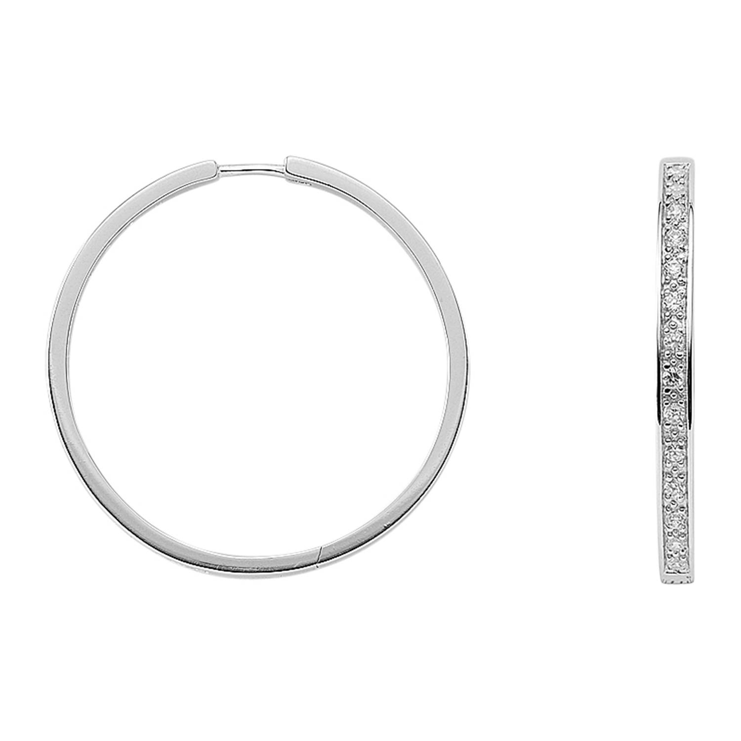 SELVA Creolen Silber 925/rh Ø 37,50 mm Zirkonia